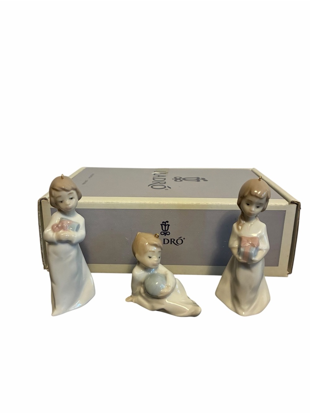 Lladro Porcelain Ornament Set 3 Children Figurines Spain Original Box Retired